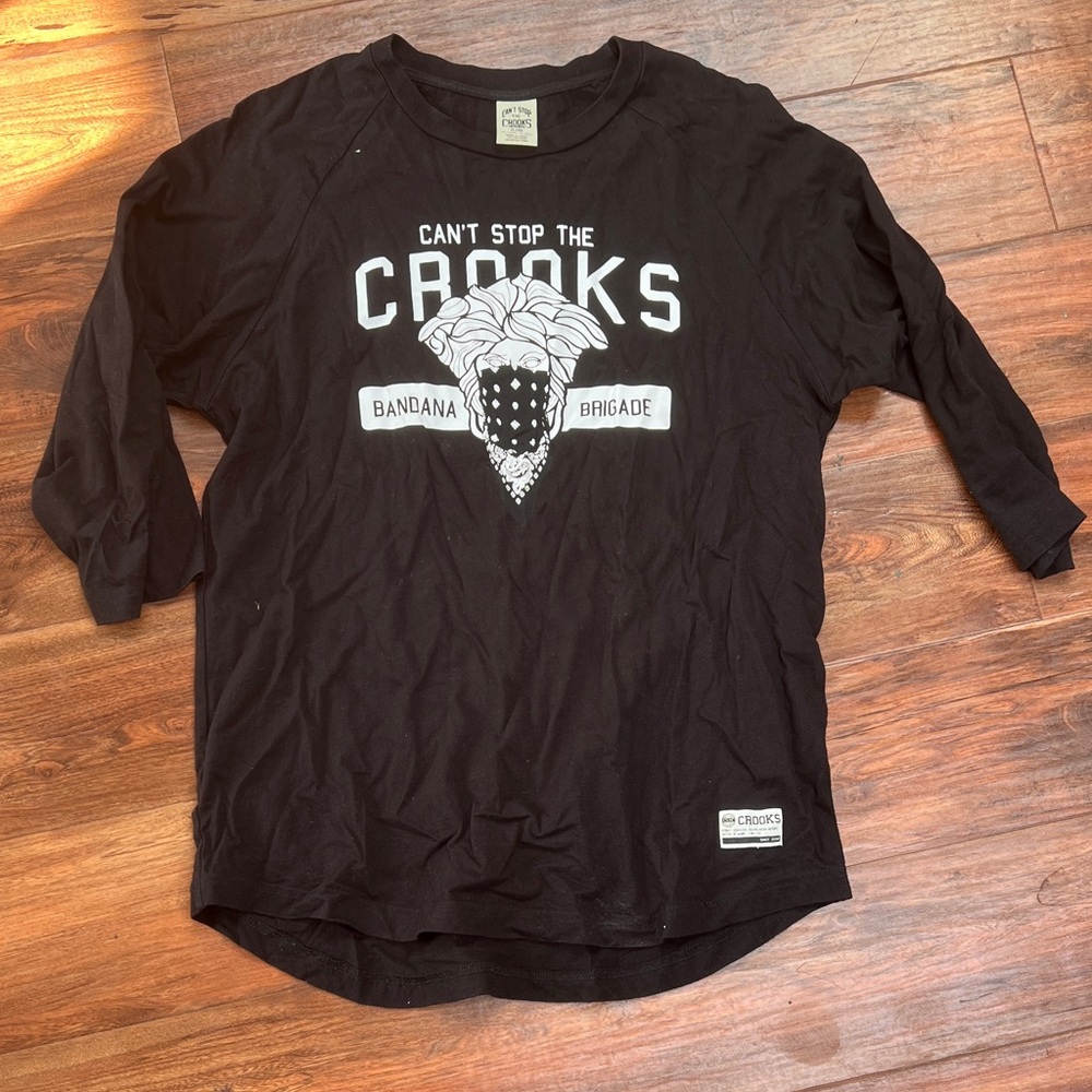 Crooks & Castles Black Graphic Men's Shirt size Large